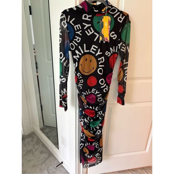 NWT Farm Rio Type Smiley Rio Tulle Dress, Med $260 E24 - Picture 3 of 12